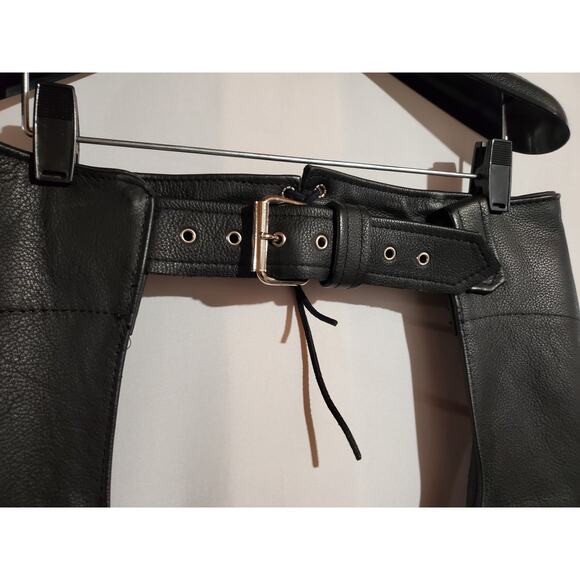 Heavy Duty Leather Company Riding Chaps Womens Size XL Ladies Black Motorcycle - Picture 5 of 9